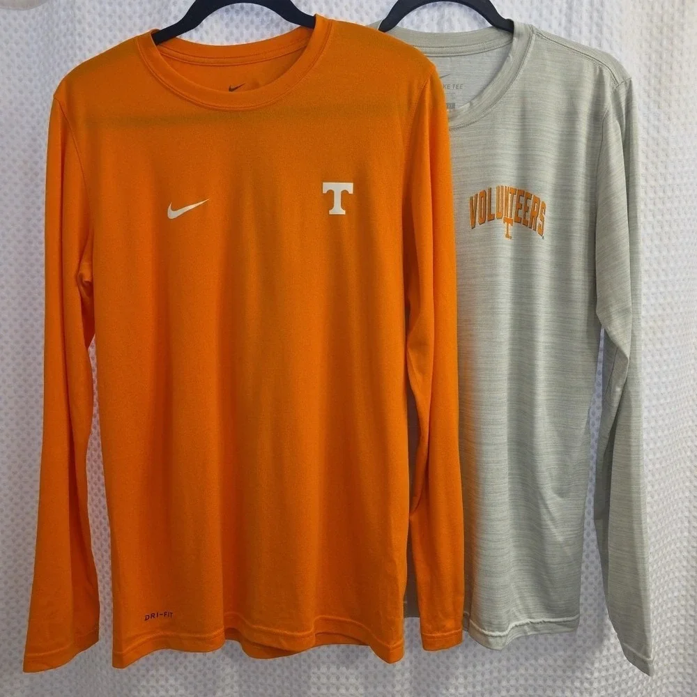Set Of 2 Nike Dri-FIT Tennessee Volunteers T Shirts Long Sleeve Small Team Issue